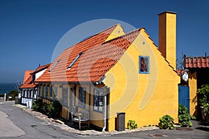 Yellow half-timbered house on Bornholm