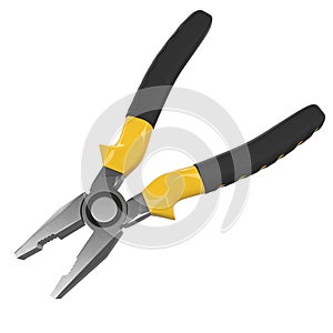Yellow hand tool pliers for repair and installation