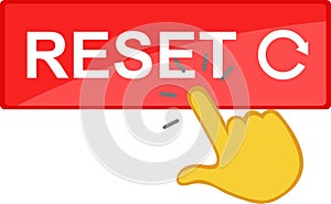 yellow hand touch reset button