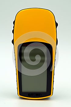 Yellow handheld GPS navigator