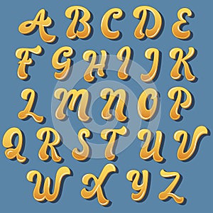 Yellow Handwritten Colorful Typography Design photo