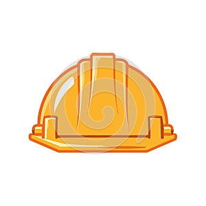 Yellow Hard Hat Construction Safety Helmet Icon Vector Illustration