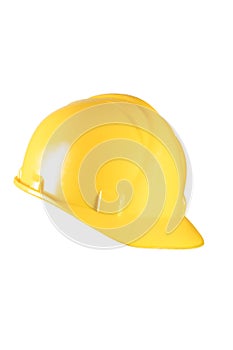 Yellow hard hat for construction workers. Protective clothing and accessories for employees