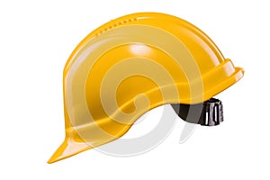 Yellow hard hat isolated on white