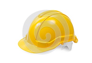 Yellow hard hat - safety helmet on white