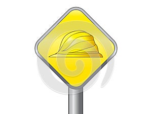 Yellow hard hat safety symbol vector icon