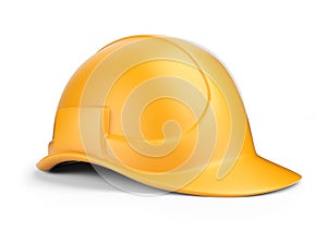 Yellow hardhat 3D. Construction tool.