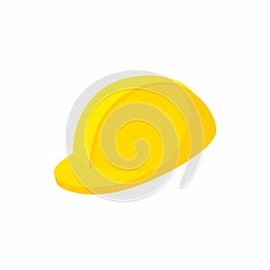 Yellow hardhat icon, cartoon style