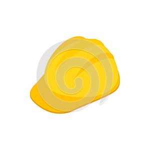 Yellow hardhat icon, isometric 3d style