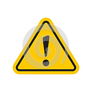 Yellow hazard warning attention icon with exclamation mark symbol