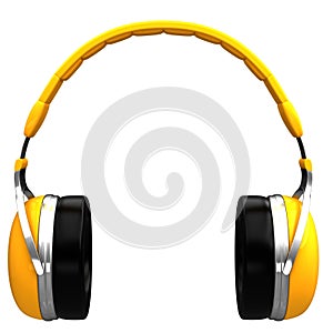 Yellow headphones