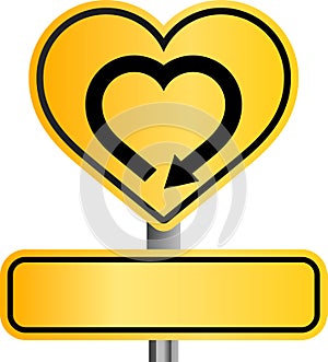 Yellow heart sign