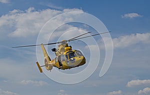 Yellow Helicopter flight