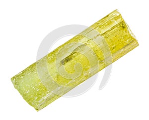 yellow heliodor crystal isolated on white