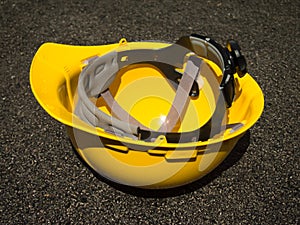 The Yellow Helmet for safety at the Construction site