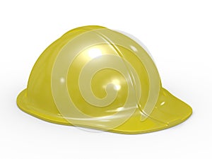 Yellow helmet on white background