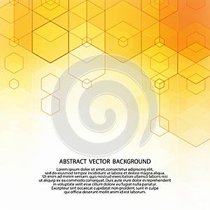 yellow hexagon background. Vector graphics. abstract vector patterneps 10