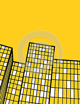 Yellow high buildings flyer design