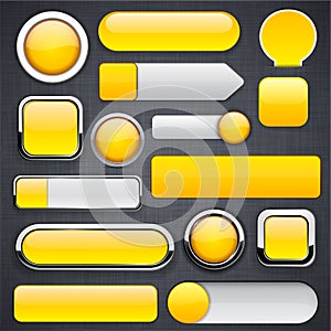 Yellow high-detailed modern buttons.