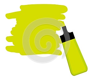 Yellow highlighter pen with yellow area for writing a message.