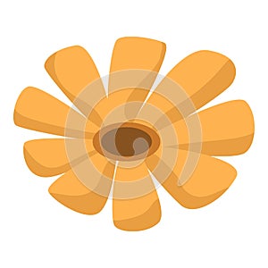 Yellow honey flower icon, isometric style