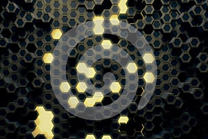 Yellow honeycomb background