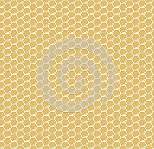 Yellow honeycomb hexagons vector seamless pattern