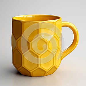 Yellow Honeycomb Mug 3d Model With Algeapunk Style photo