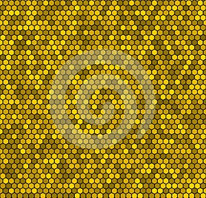 Yellow honeycomb vector background.