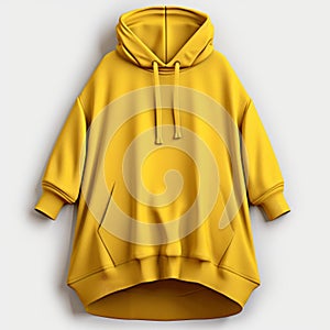 Yellow Hoodie With Pockets - Hyper Realistic 3d Vray Design
