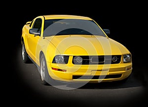 Yellow hot rod sport car