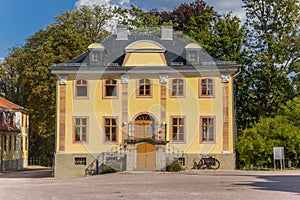 Yellow house of the Belvedere castle in Weimar