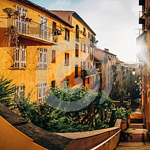 Yellow houses in old town