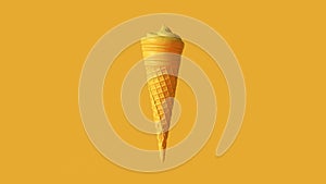 Yellow Ice Cream Cornet Swirl