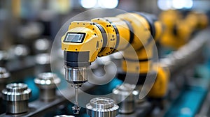 Industrial Robot Arm Performing Precision Task