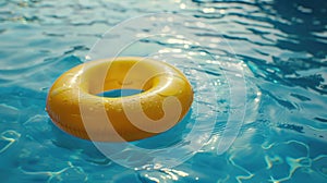 Yellow Inflatable Ring Pool