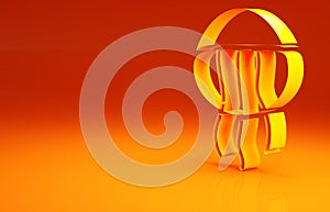 Yellow Jellyfish icon isolated on orange background. Minimalism concept. 3d illustration 3D render