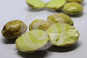 Yellow jengkol fruit from Indonesia