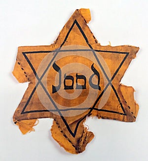 Yellow Jewish badge of shame photo