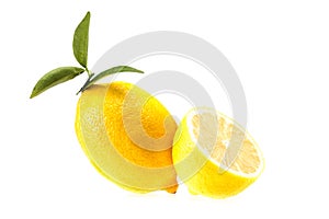 yellow juicy lemons isolated