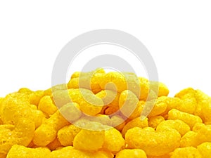 Yellow junkfood on white photo