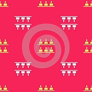 Yellow Jurors icon isolated seamless pattern on red background. Vector Illustration
