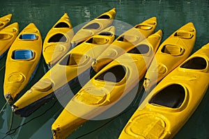 Yellow kayak in Cat Ba, Vietnam