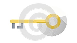 Yellow key icon, representing access or security, vector design Generative AI