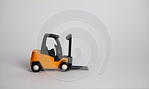 Small yellow forklift for insulated photo