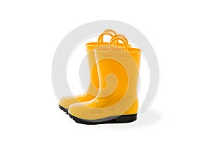 Yellow Kids Galoshes Boots Rain