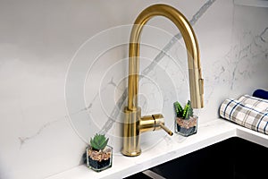 yellow kitchen sink faucet interior modern water