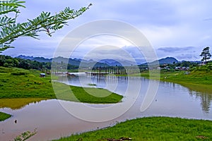 Yellow lake before rains