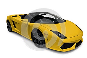 Yellow Lamborghini Roadster with clipping path photo