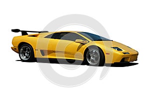 Yellow Lamborghini - Side View photo